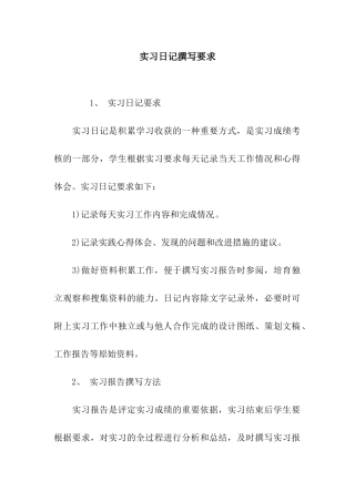 实习日记撰写要求