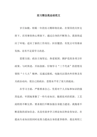 实习期自我总结范文