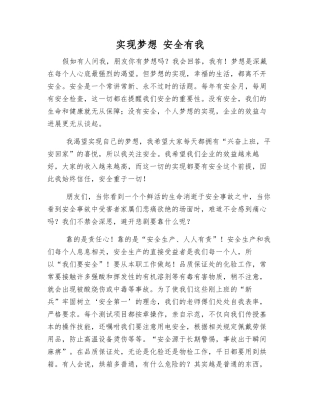 实现梦想-安全有我