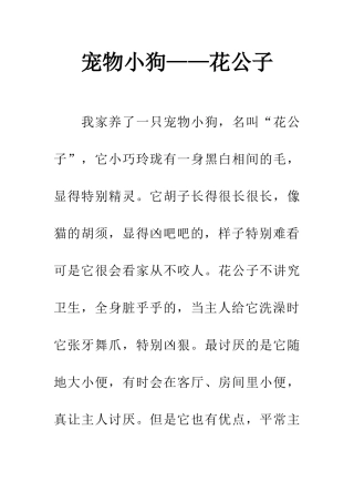 宠物小狗——花公子