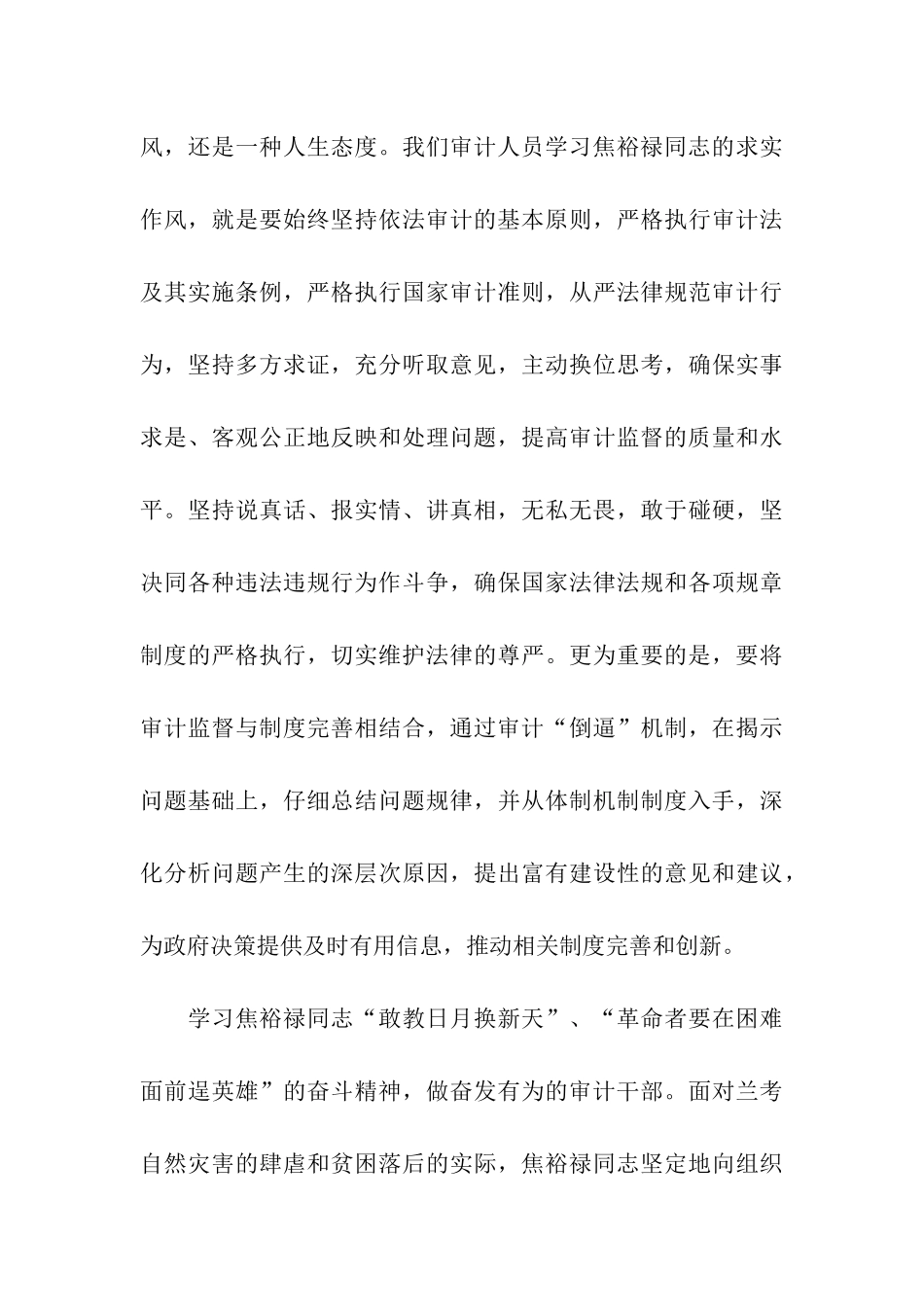 审计学习焦裕禄精神心得体会_第3页
