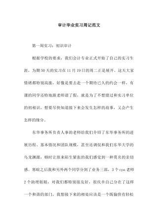 审计毕业实习周记范文