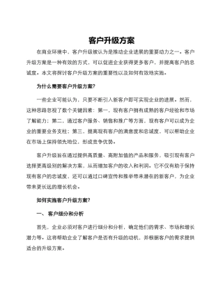 客户升级方案