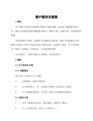 客户整改方案集