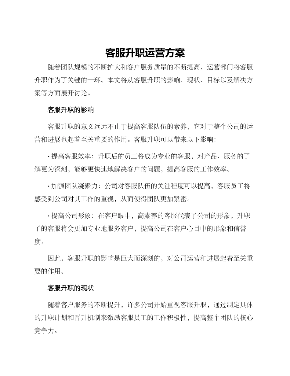 客服升职运营方案_第1页