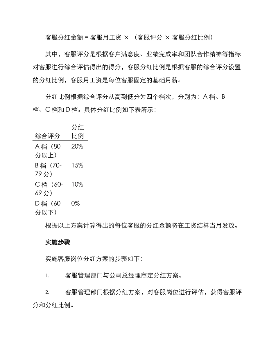 客服岗位分红方案_第2页
