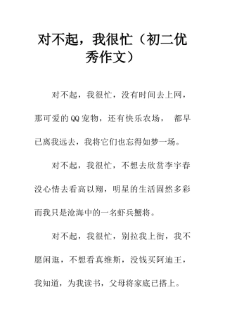 对不起-我很忙