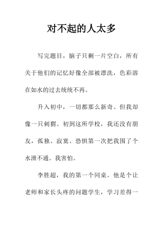对不起的人太多