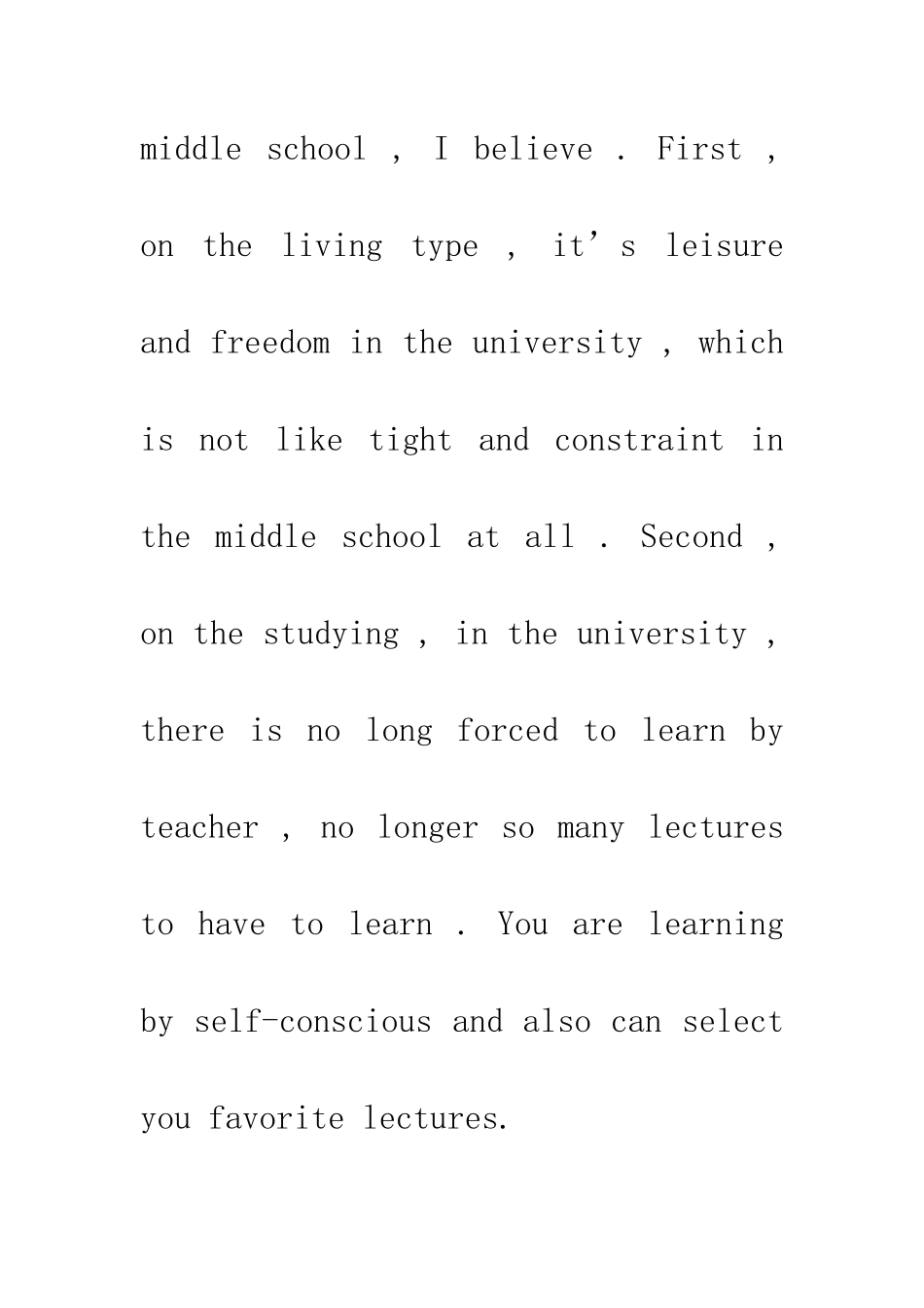 对朋友进入大学表示祝贺-介绍大学生活和中学生活的异同-1_第3页