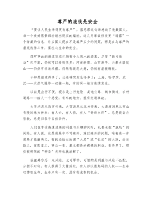尊严的底线是安全