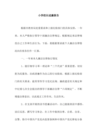 小学校长述廉报告