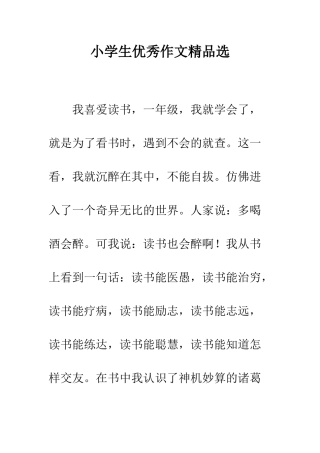 小学生优秀作文精品选