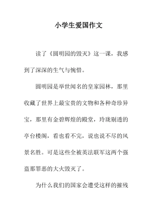 小学生爱国作文