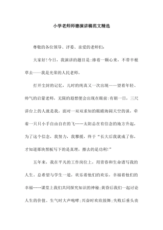 小学老师师德演讲稿范文精选