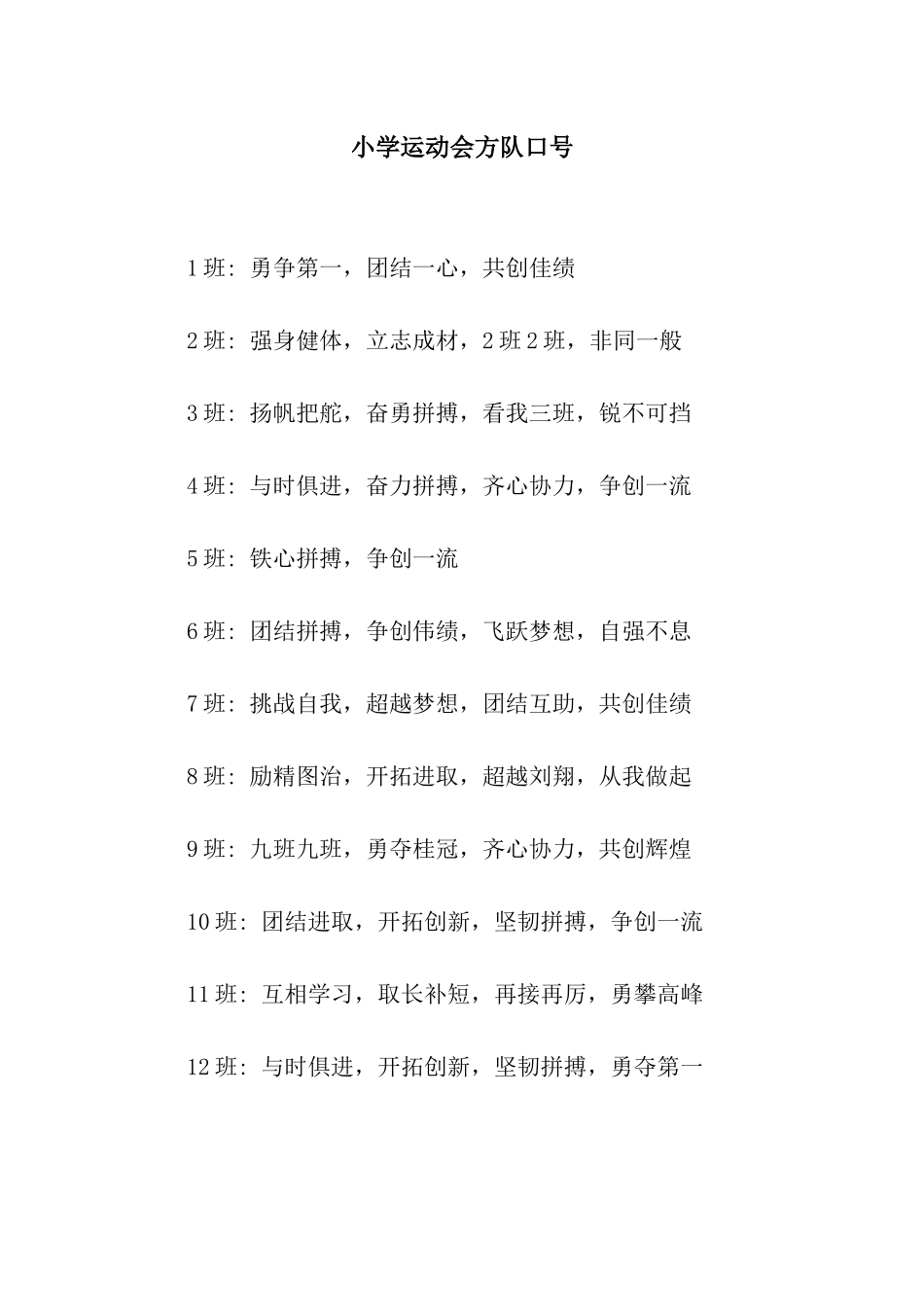 小学运动会方队口号_第1页
