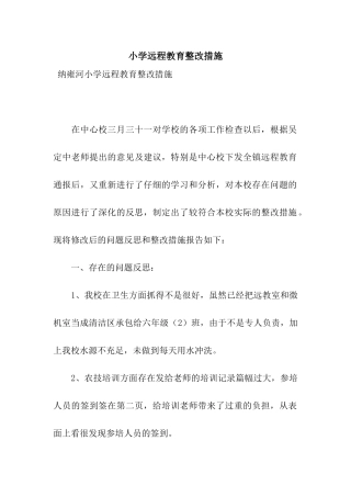 小学远程教育整改措施
