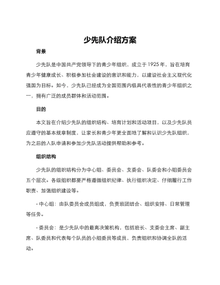 少先队介绍方案