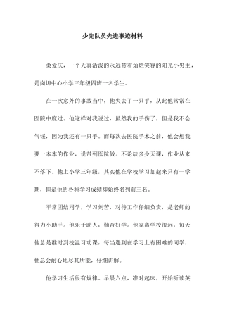 少先队员先进事迹材料