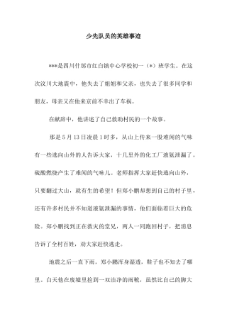 少先队员的英雄事迹