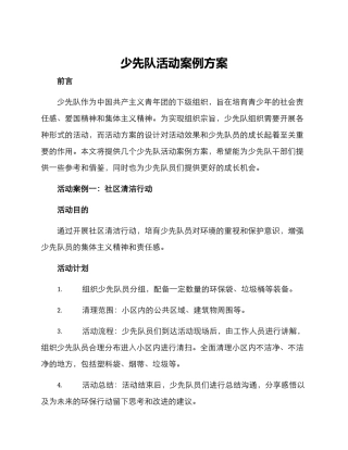 少先队活动案例方案
