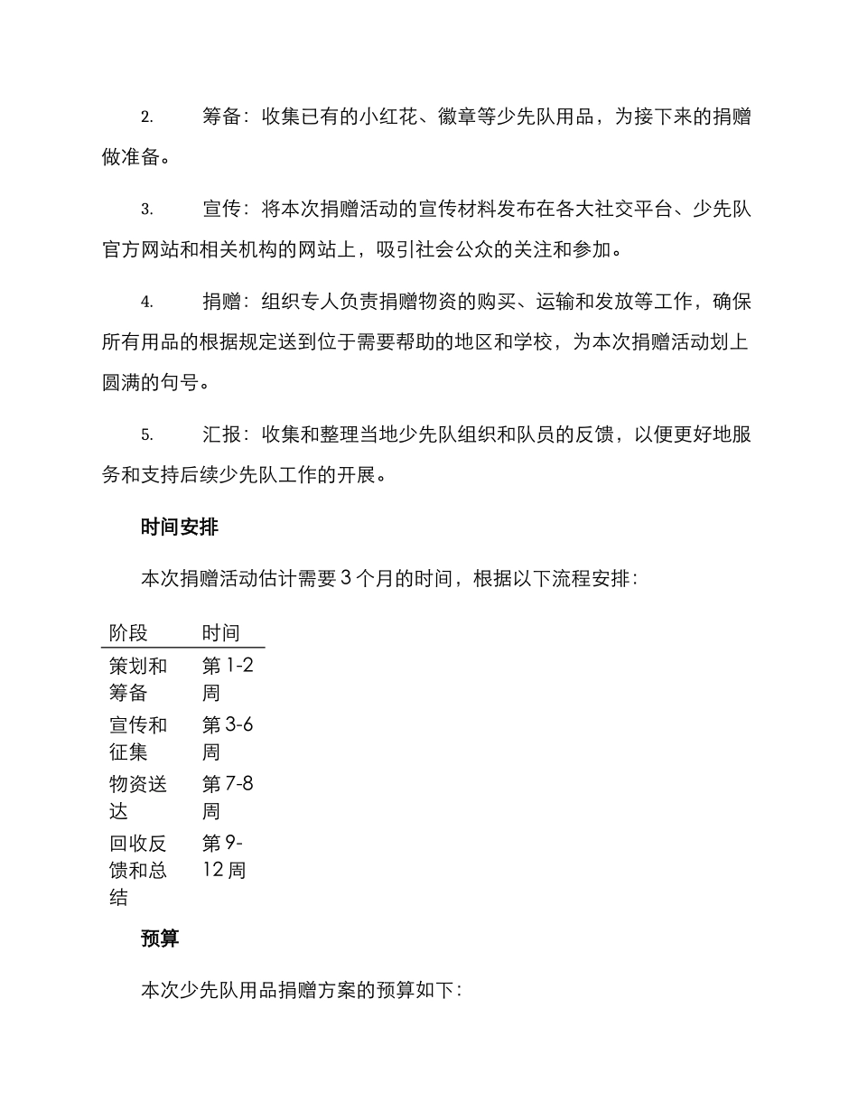 少先队用品捐赠方案_第2页