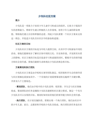 少先队社区方案