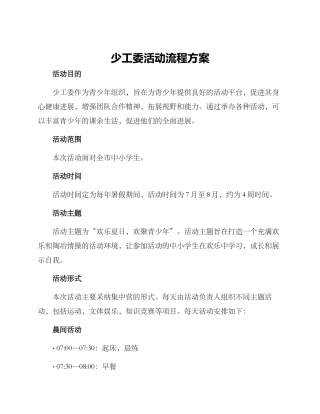 少工委活动流程方案