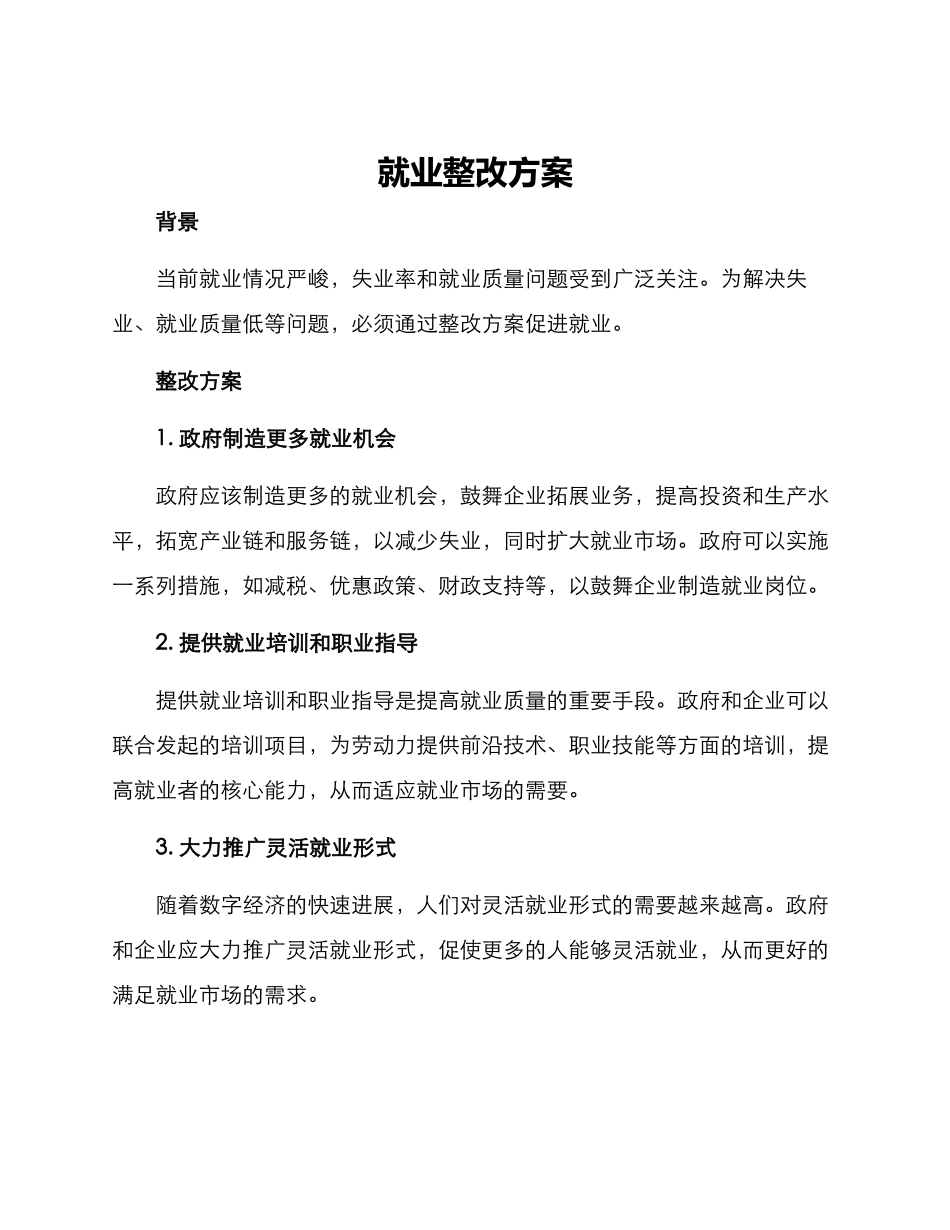 就业整改方案_第1页