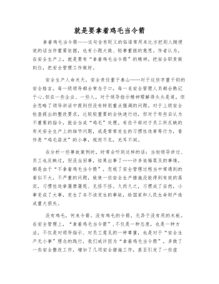 就是要拿着鸡毛当令箭