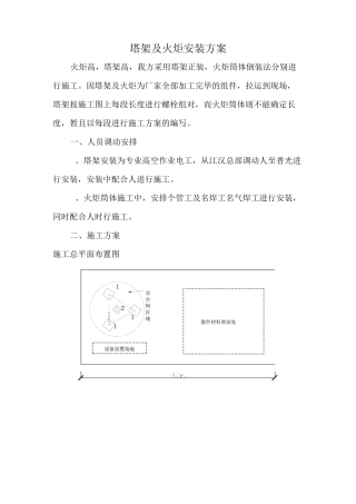 塔架及火炬安装方案