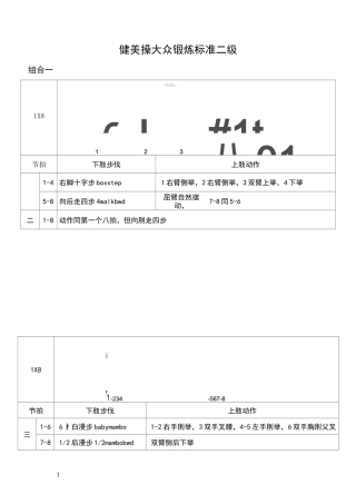 全国健美操大众锻炼标准第三套大众二级动作图解