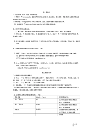 药剂学课后习题答案