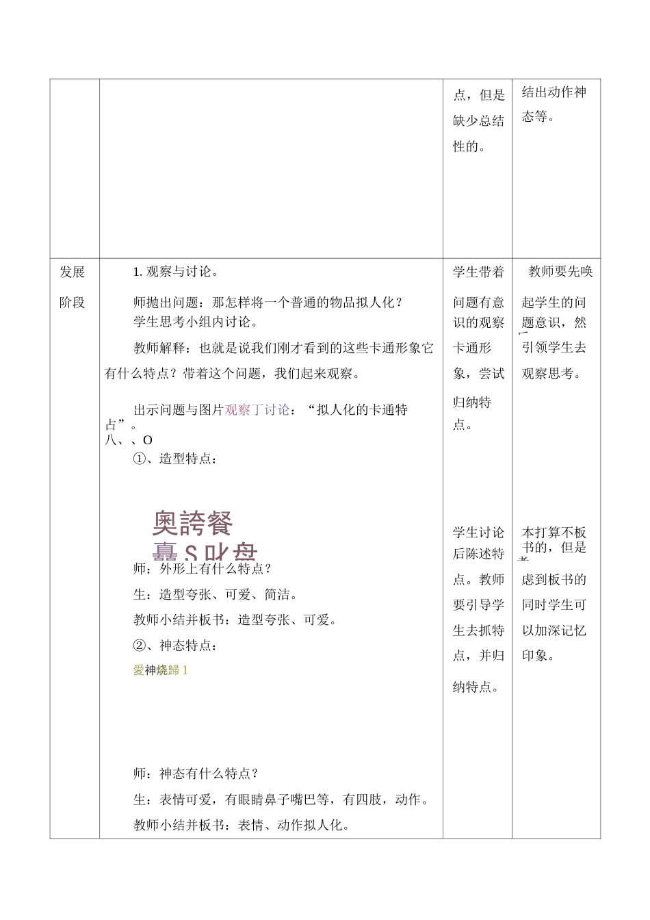 人教版四年级下册美术教案《我画的动漫形象》_第3页