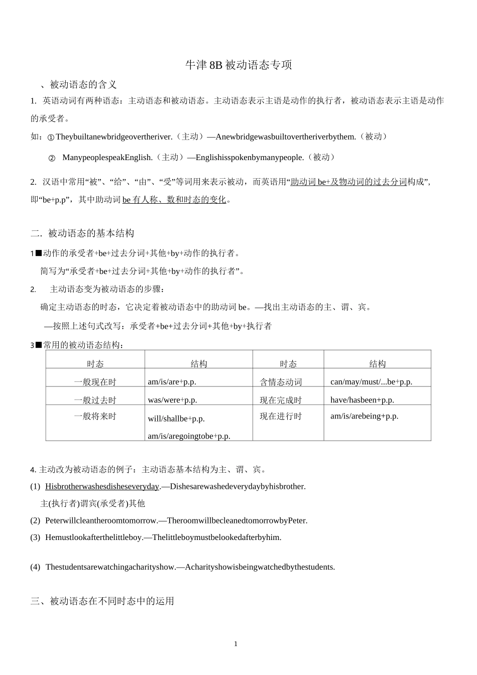 8B 被动语态专项_第1页