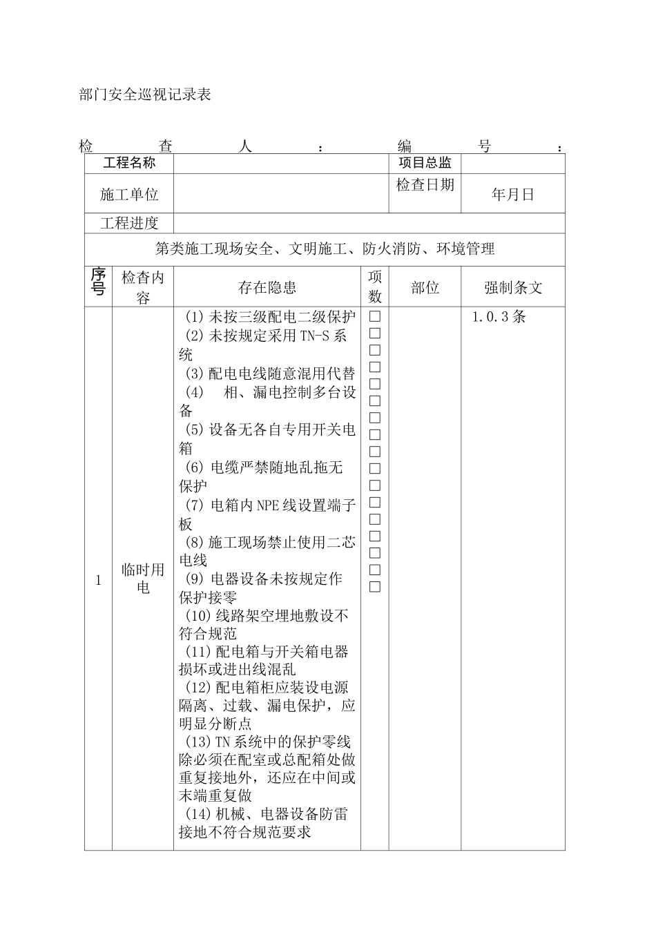 安全巡视记录表_第2页