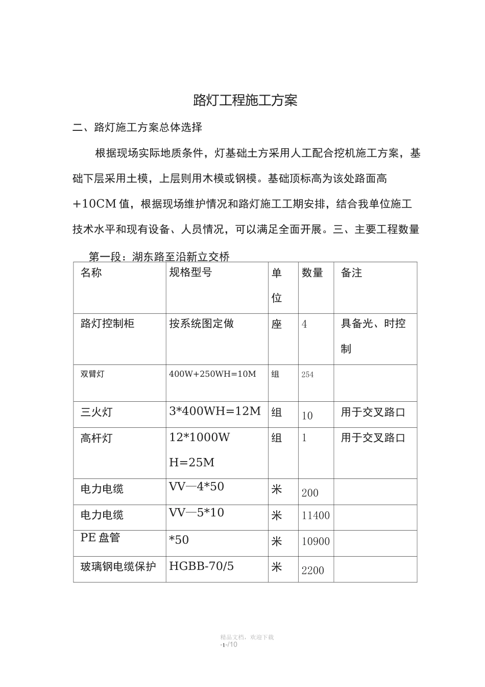 道路路灯工程施工方案_第2页