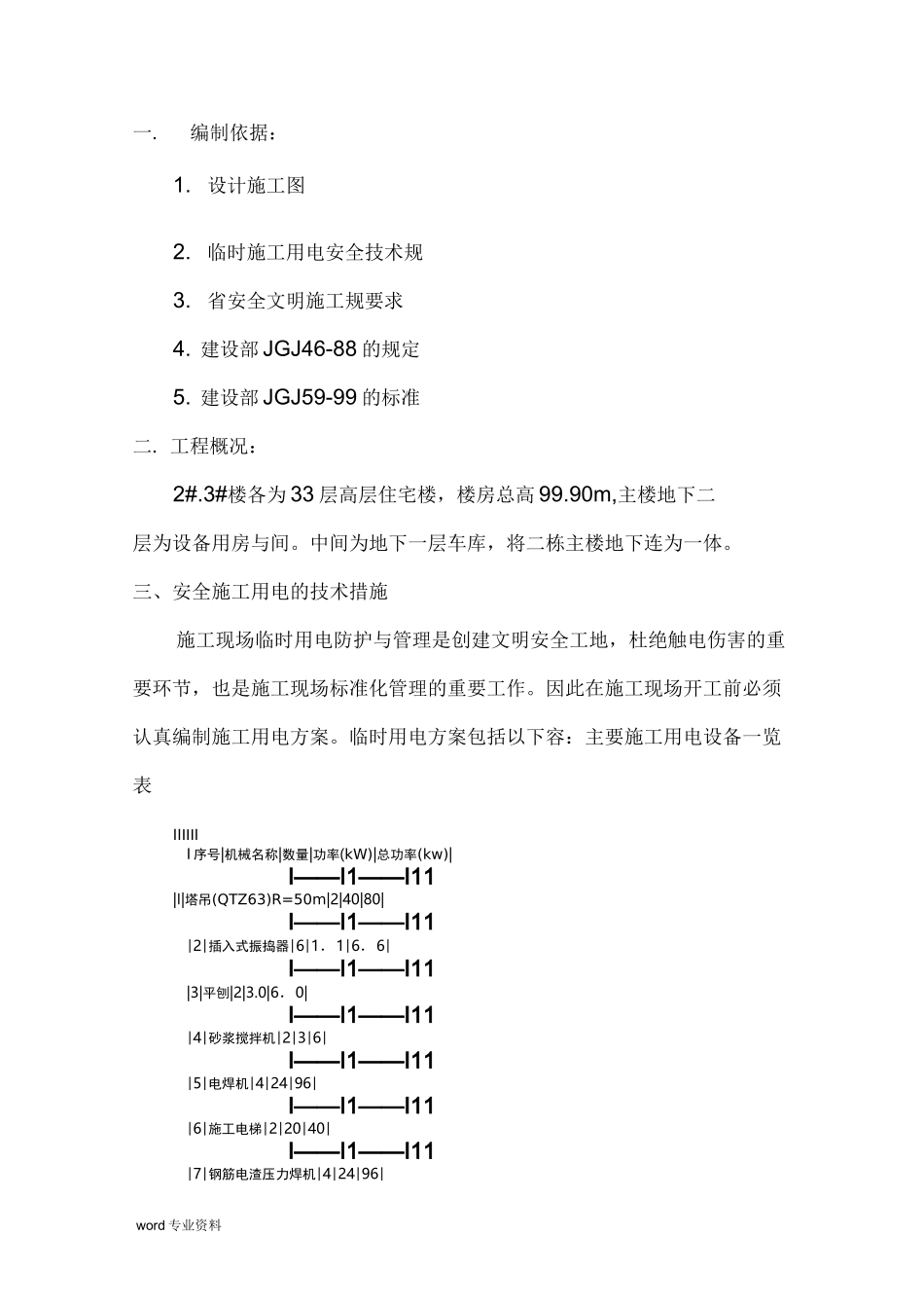高层住宅建筑施工临时用电方案_第1页
