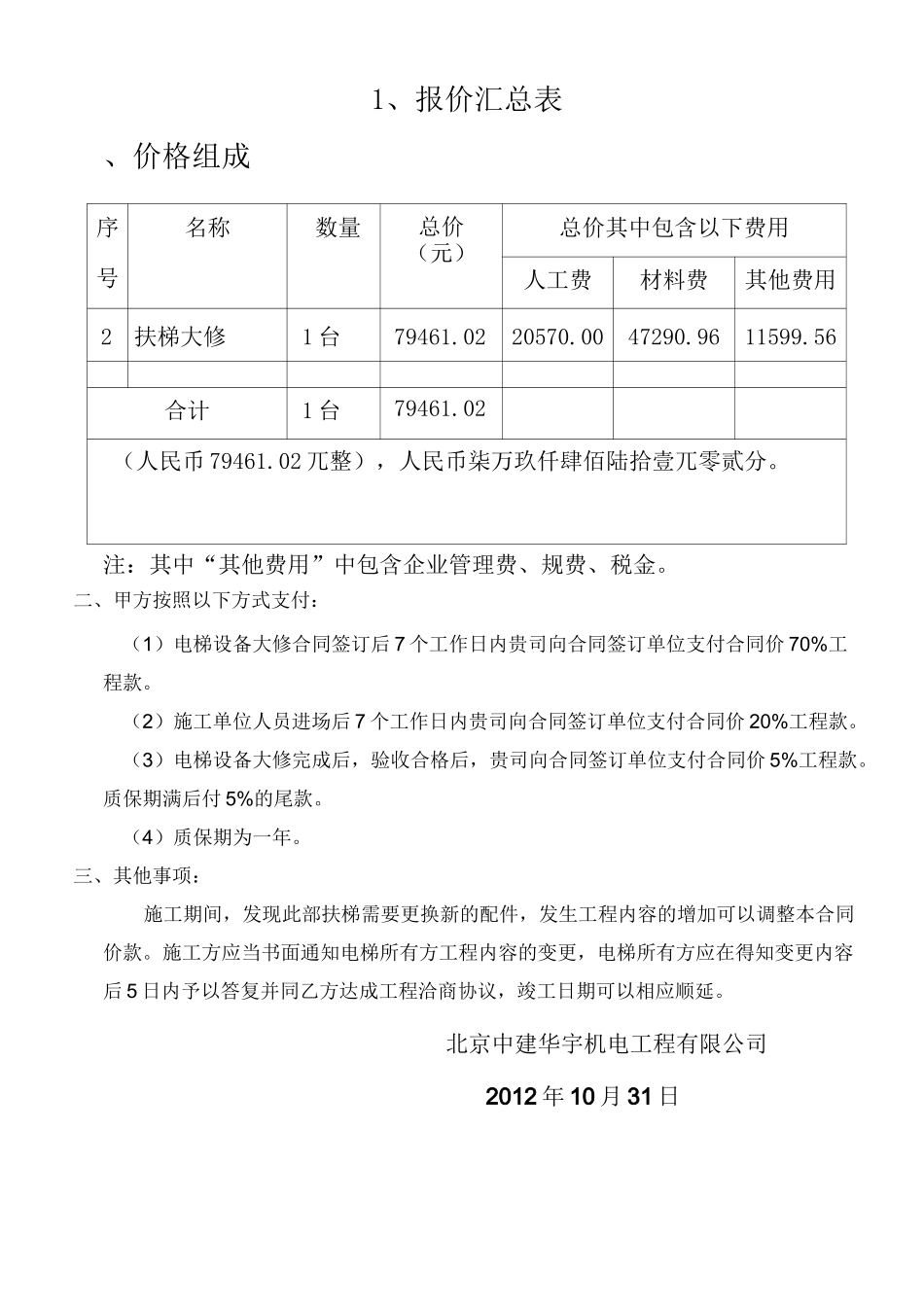 电梯大修报价书_第2页