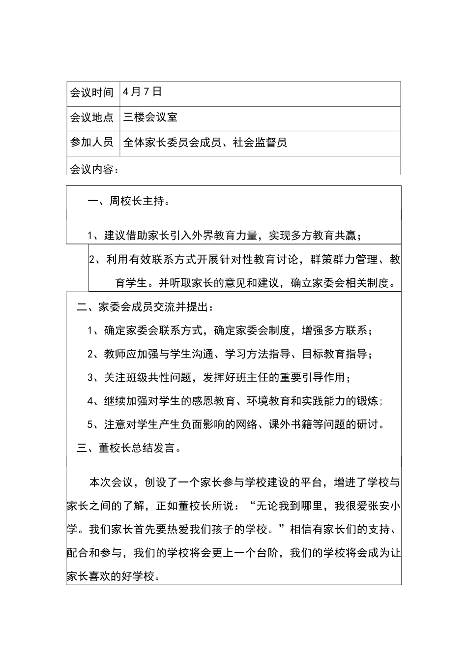 家长委员会会议记录大全_第2页