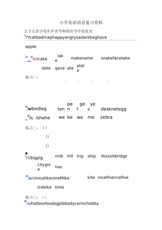 小学英语语音复习资料