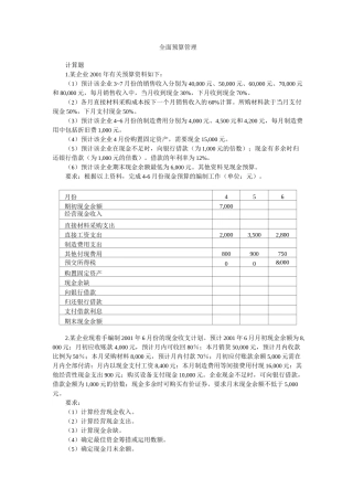 全面预算管理