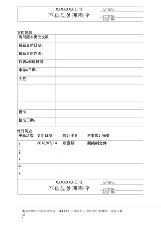 不良品处理程序