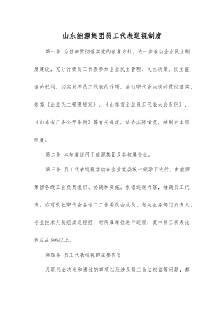 山东能源集团职工代表巡视制度