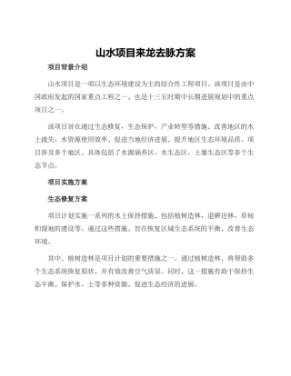 山水项目来龙去脉方案