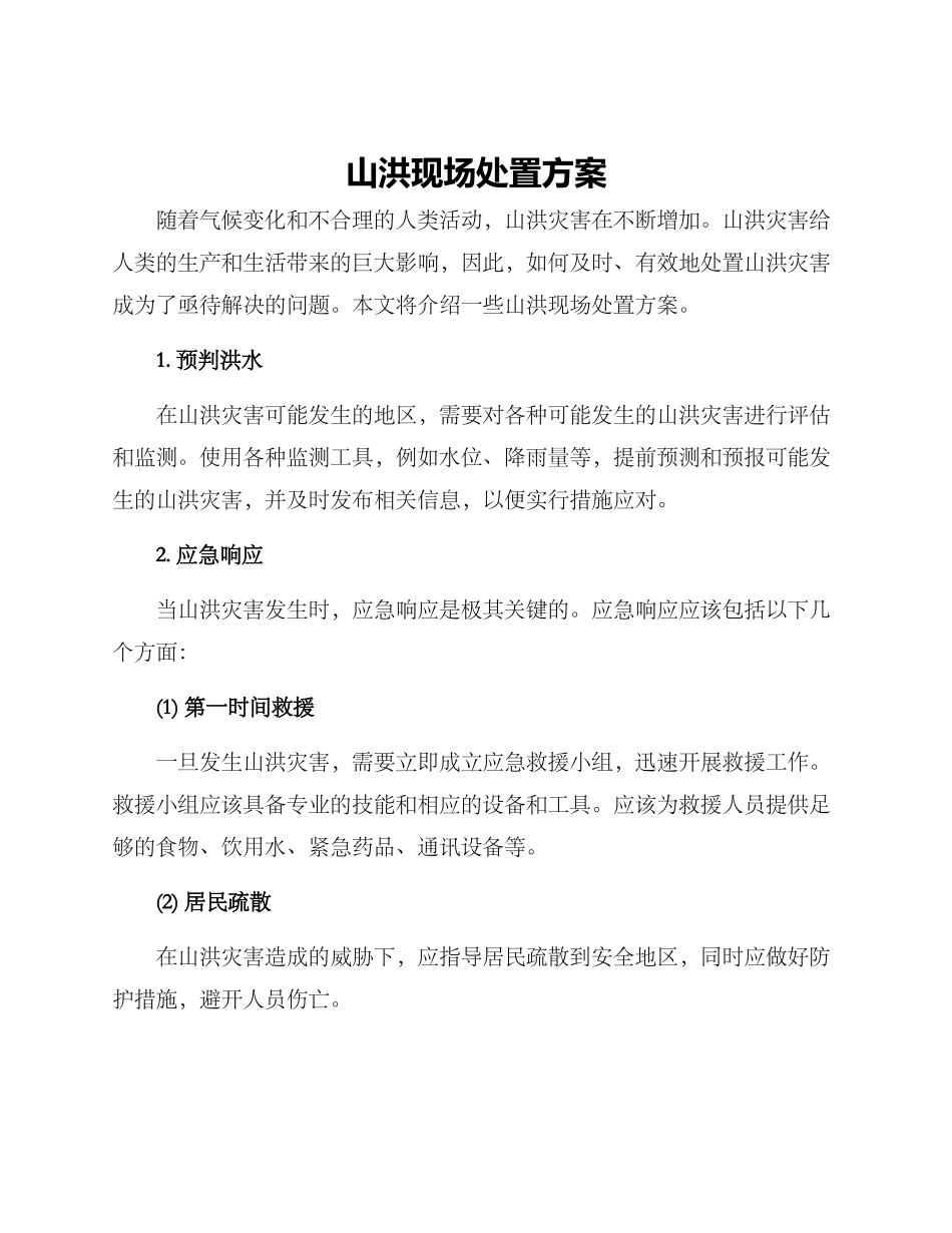 山洪现场处置方案_第1页