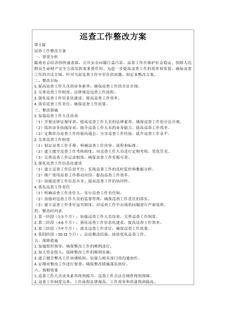 巡查工作整改方案