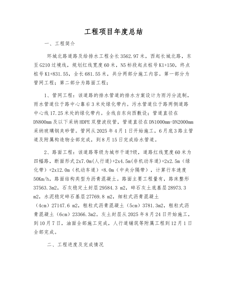 工程项目年度总结_第1页