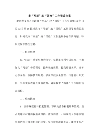 市“两基”迎“国检”工作整改方案