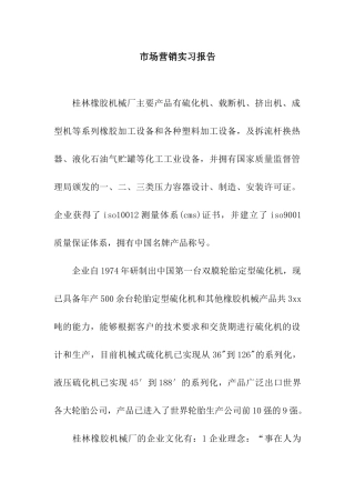市场营销实习报告