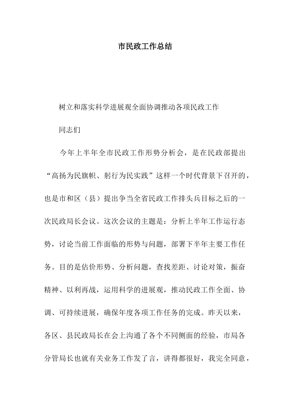 市民政工作总结_第1页